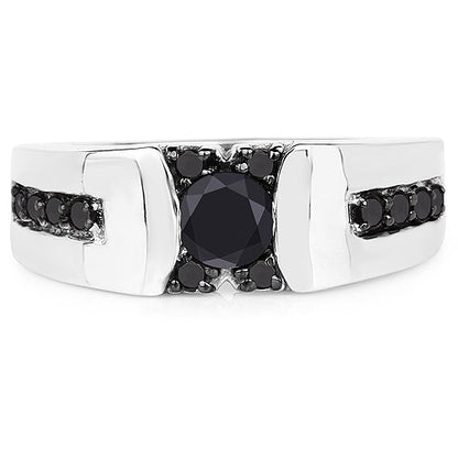 0.83 Carat Genuine Black Diamond .925 Sterling Silver Ring by Bids.com