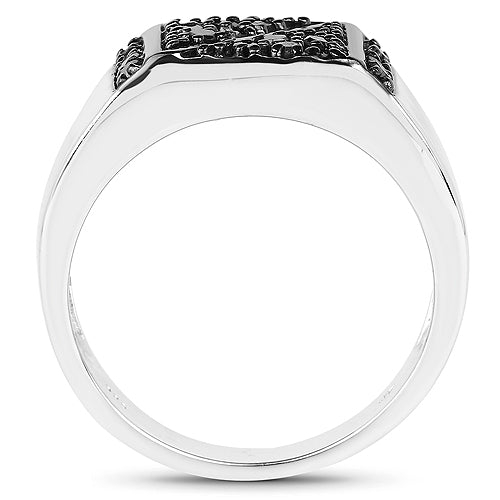 0.35 Carat Genuine Black Diamond .925 Sterling Silver Ring by Bids.com