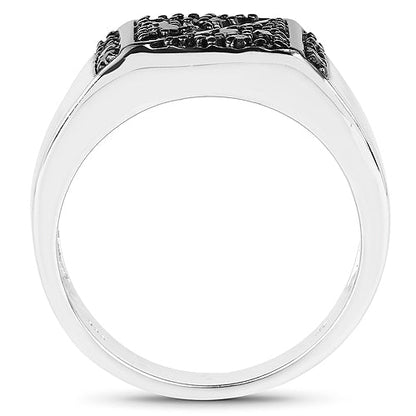 0.35 Carat Genuine Black Diamond .925 Sterling Silver Ring by Bids.com