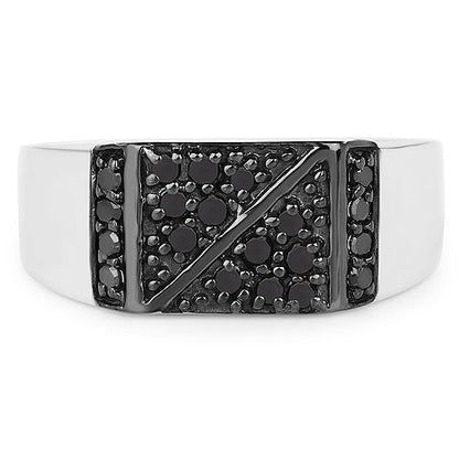 0.35 Carat Genuine Black Diamond .925 Sterling Silver Ring by Bids.com