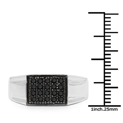0.30 Carat Genuine Black Diamond .925 Sterling Silver Ring by Bids.com