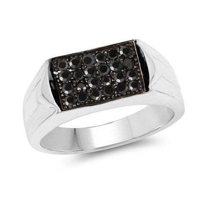 0.42 Carat Genuine Black Diamond .925 Sterling Silver Ring by Bids.com