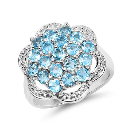 1.90 Carat Genuine Swiss Blue Topaz .925 Sterling Silver Ring by Bids.com