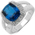 3.64 Carat Genuine London Blue Topaz and White Topaz .925 Sterling Silver Ring by Bids.com