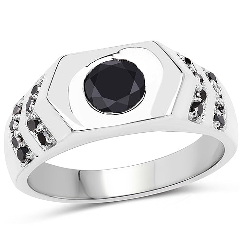 1.53 Carat Genuine Black Diamond .925 Sterling Silver Ring by Bids.com