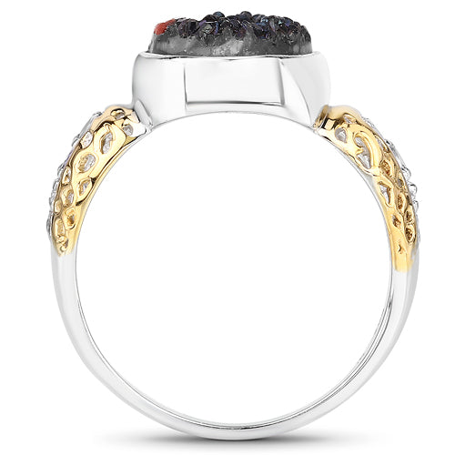 4.74 Carat Genuine Multi Stones .925 Sterling Silver Ring by Bids.com