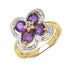 1.40 Carat Genuine Amethyst and White Topaz .925 Sterling Silver Ring by Bids.com