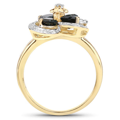 1.76 Carat Genuine London Blue Topaz and White Topaz .925 Sterling Silver Ring by Bids.com