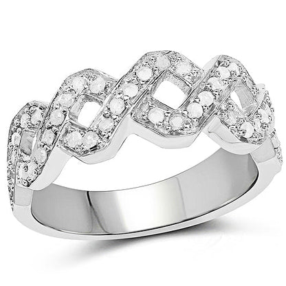 0.40 Carat Genuine White Diamond .925 Sterling Silver Ring by Bids.com