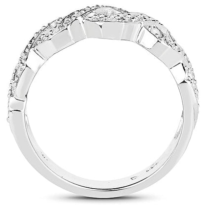 0.40 Carat Genuine White Diamond .925 Sterling Silver Ring by Bids.com