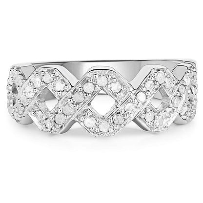0.40 Carat Genuine White Diamond .925 Sterling Silver Ring by Bids.com