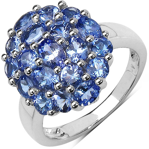 Two Tone Plated 2.54 Carat Genuine Tanzanite .925 Sterling Silver Ring by Bids.com