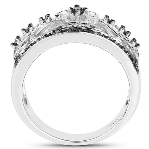 0.31 Carat Genuine Blue Diamond .925 Sterling Silver Ring by Bids.com