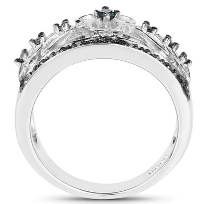 0.31 Carat Genuine Blue Diamond .925 Sterling Silver Ring by Bids.com