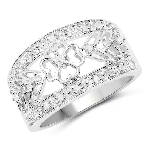 0.31 Carat Genuine White Diamond .925 Sterling Silver Ring by Bids.com