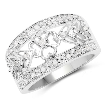 0.31 Carat Genuine White Diamond .925 Sterling Silver Ring by Bids.com