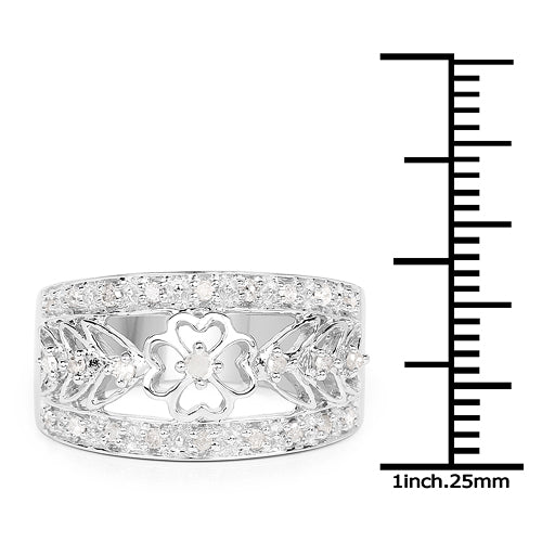 0.31 Carat Genuine White Diamond .925 Sterling Silver Ring by Bids.com