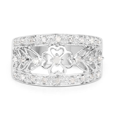 0.31 Carat Genuine White Diamond .925 Sterling Silver Ring by Bids.com