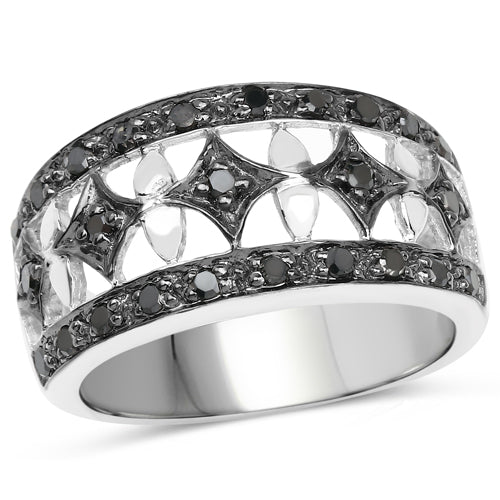 0.29 Carat Genuine Black Diamond .925 Sterling Silver Ring by Bids.com