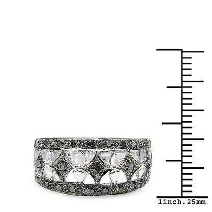 0.29 Carat Genuine Blue Diamond .925 Sterling Silver Ring by Bids.com