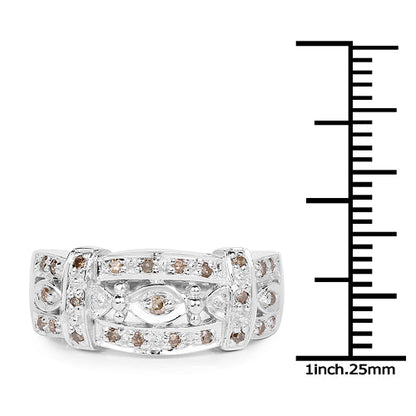 0.32 Carat Genuine Champagne Diamond .925 Sterling Silver Ring by Bids.com
