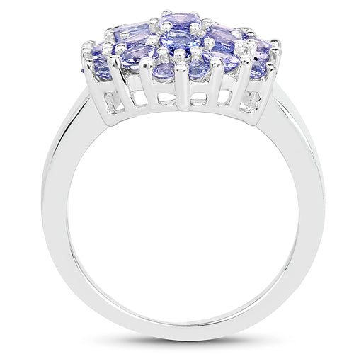 2.03 Carat Genuine Tanzanite .925 Sterling Silver Ring by Bids.com