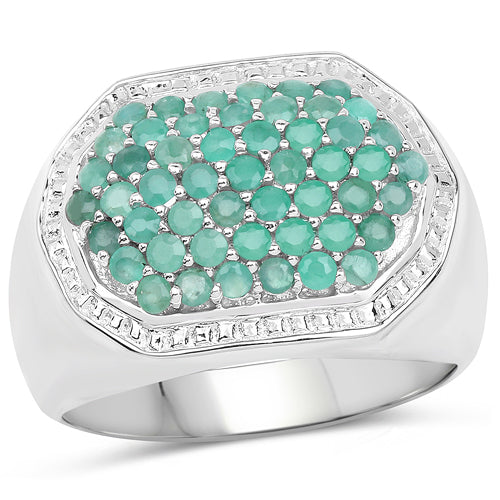 1.43 Carat Genuine Emerald .925 Sterling Silver Ring by Bids.com