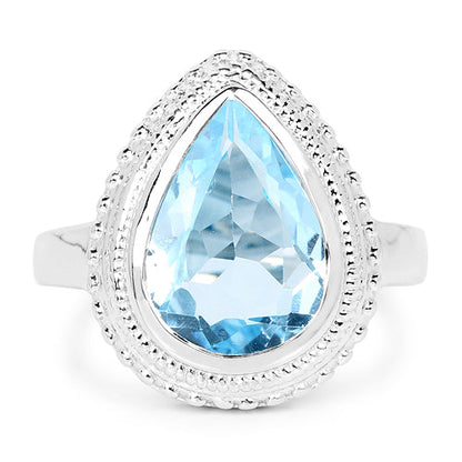 5.30 Carat Genuine Blue Topaz .925 Sterling Silver Ring by Bids.com