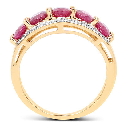 14K Yellow Gold Plated 1.90 Carat Genuine Ruby .925 Sterling Silver Ring by Bids.com