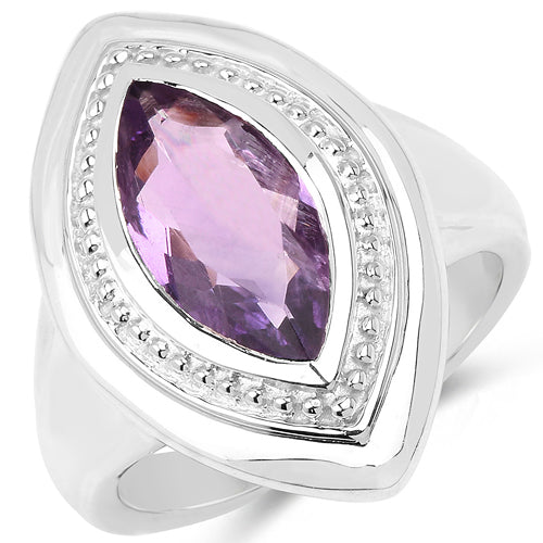 2.00 Carat Genuine Amethyst .925 Sterling Silver Ring by Bids.com