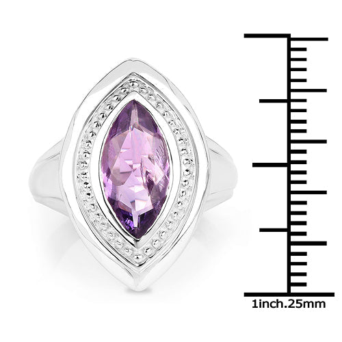 2.00 Carat Genuine Amethyst .925 Sterling Silver Ring by Bids.com