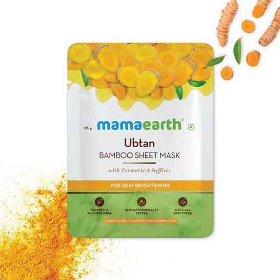 Mamaearth Ubtan Bamboo Sheet Mask with Turmeric &amp; Saffron