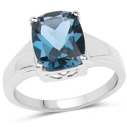 3.50 Carat Genuine London Blue Topaz .925 Sterling Silver Ring by Bids.com
