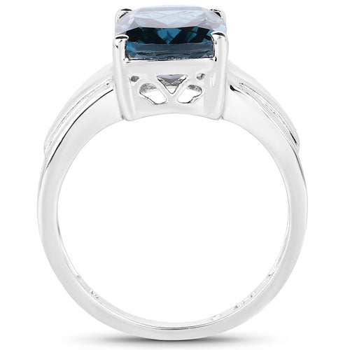 3.50 Carat Genuine London Blue Topaz .925 Sterling Silver Ring by Bids.com