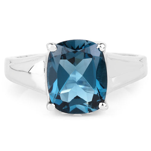 3.50 Carat Genuine London Blue Topaz .925 Sterling Silver Ring by Bids.com