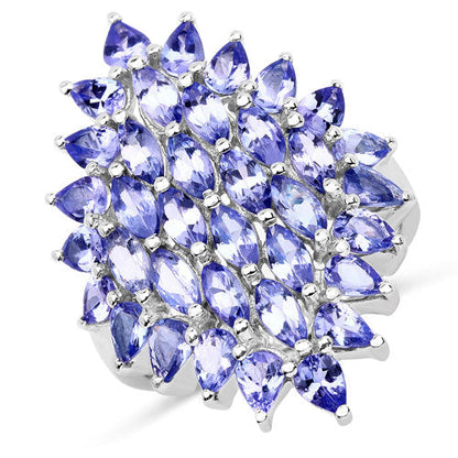 5.04 Carat Genuine Tanzanite .925 Sterling Silver Ring  DestGlow