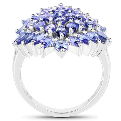 5.04 Carat Genuine Tanzanite .925 Sterling Silver Ring  DestGlow