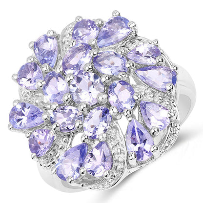 3.35 Carat Genuine Tanzanite .925 Sterling Silver Ring by Bids.com