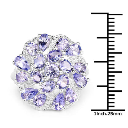 3.35 Carat Genuine Tanzanite .925 Sterling Silver Ring by Bids.com