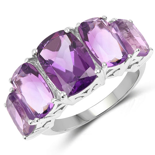 11.10 Carat Genuine Amethyst .925 Sterling Silver Ring by Bids.com