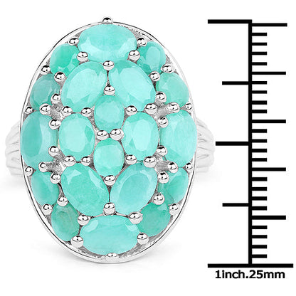 5.48 Carat Genuine Emerald .925 Sterling Silver Ring by Bids.com