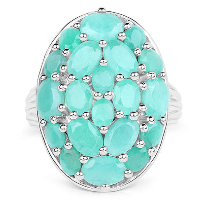 5.48 Carat Genuine Emerald .925 Sterling Silver Ring by Bids.com