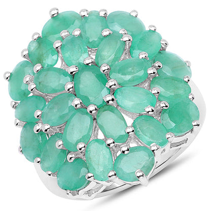 5.88 Carat Genuine Emerald .925 Sterling Silver Ring by Bids.com