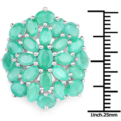 5.88 Carat Genuine Emerald .925 Sterling Silver Ring by Bids.com