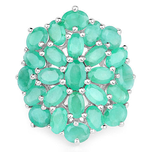 5.88 Carat Genuine Emerald .925 Sterling Silver Ring by Bids.com