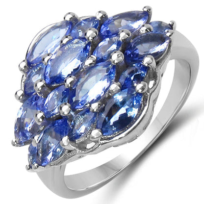 2.48 Carat Genuine Tanzanite .925 Sterling Silver Ring by Bids.com
