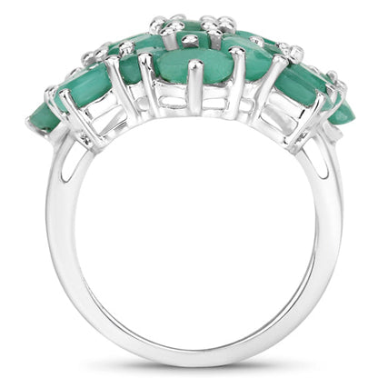 5.88 Carat Genuine Emerald .925 Sterling Silver Ring by Bids.com