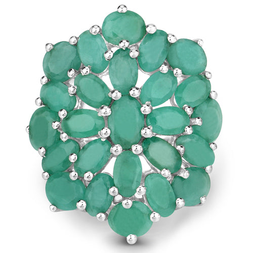 5.88 Carat Genuine Emerald .925 Sterling Silver Ring by Bids.com