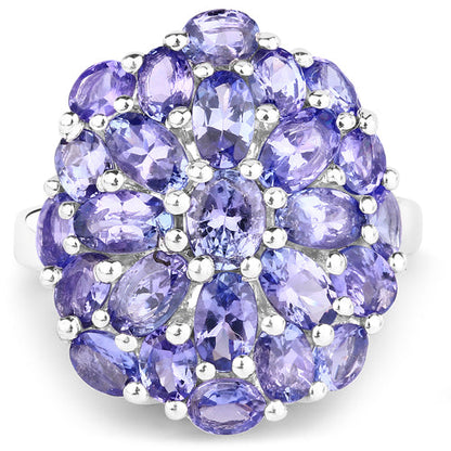 7.08 Carat Genuine Tanzanite .925 Sterling Silver Ring by Bids.com
