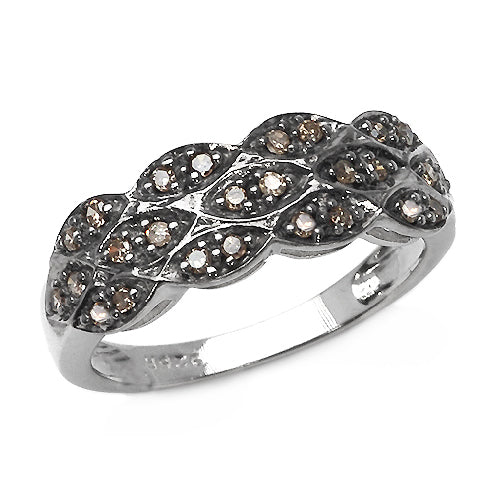 0.31 Carat Genuine Champagne Diamond .925 Sterling Silver Ring by Bids.com